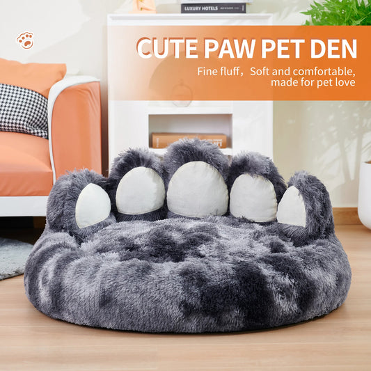 Cozy Comfy Pet Dog Bed Paw Shape Warm Dog Bed Cushion for Your Furry Friend Fluffy Dog Bed Cat Mat Deep Sleeping Warm
