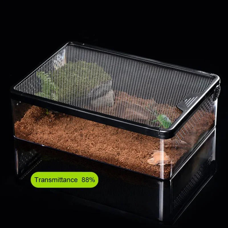 Transparent Reptile Pet Breeding Box Crawling Pet Feeding Box Lizard Silkworm Scorpion Beetle Insect Box Pet House Acrylic Cage