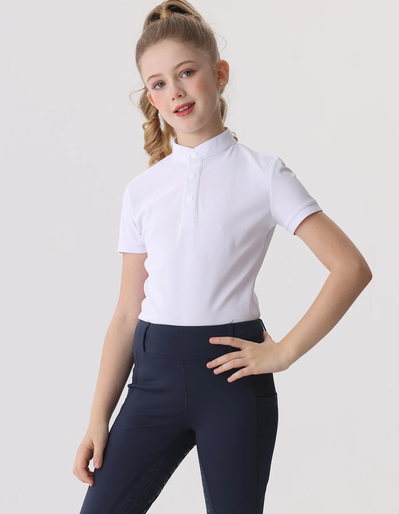 Summer Children's Short sleeved Equestrian T-shirt Children's Equestrian Clothing Summer Short sleeved shirt Quick drying High elastic