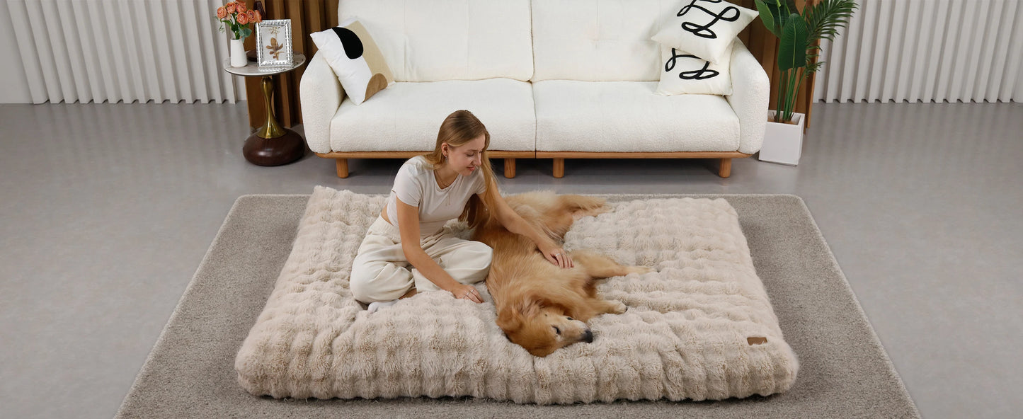 Ultra Plush Dog Bed Soft Pet Cushion Large Dog Crate Puppy Mattress Washable