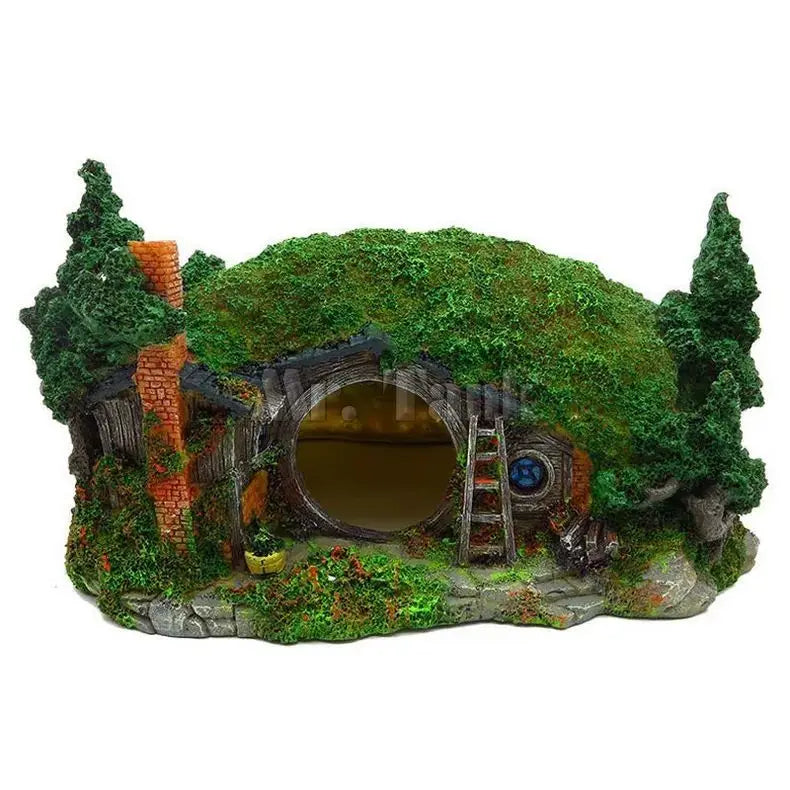 Ruiqi Aquarium Creative Landscaping Resin Hobbit House Dodging Fish Tank Decoration