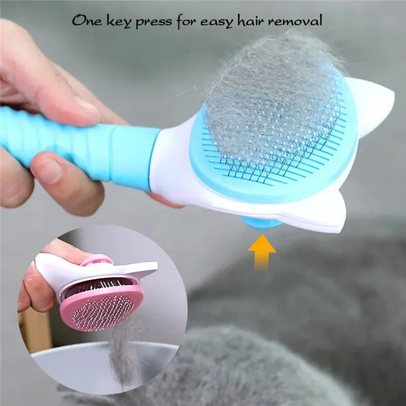 Pet Comb Cat Cleaning Supplies High Quality Self cleaning Brush Professional Grooming brush for Dogs, Cats pets Bath