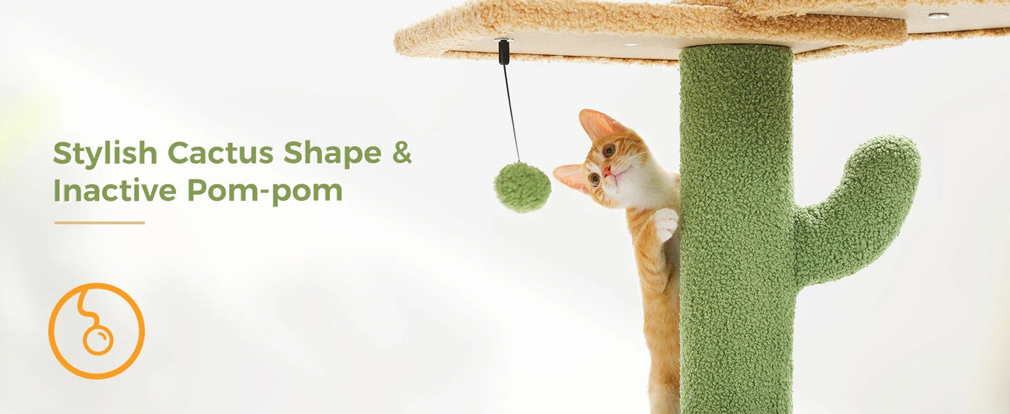 Adjustable Floor-to-Ceiling Vertical Cat Tree Tower Stable Tall Cat Climbing Tree Cat Kittens Cat Toy Suitable for Indoor Cats