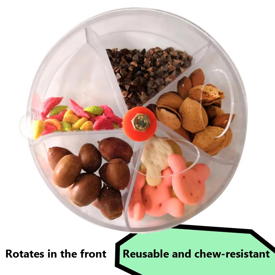Rotating Pet Parrot Toys Wheels, Bite Chewing Birds Foraging Food Box Cage Feeder, Birds accessories