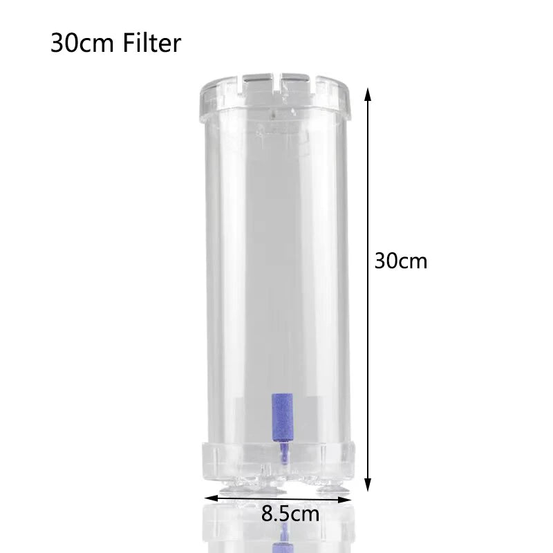 Aquarium Filter Fish Tank Fluidized Moving Bed Filter Bubble Bio Filter Media With Air Stone And Sponge Filters Transparent