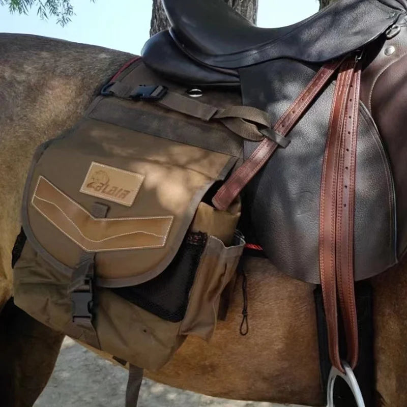 Equestrian Riding Saddle Bag Knight Equipment Western Saddle Accessories Riding Gear Oxford Cloth Waterproof