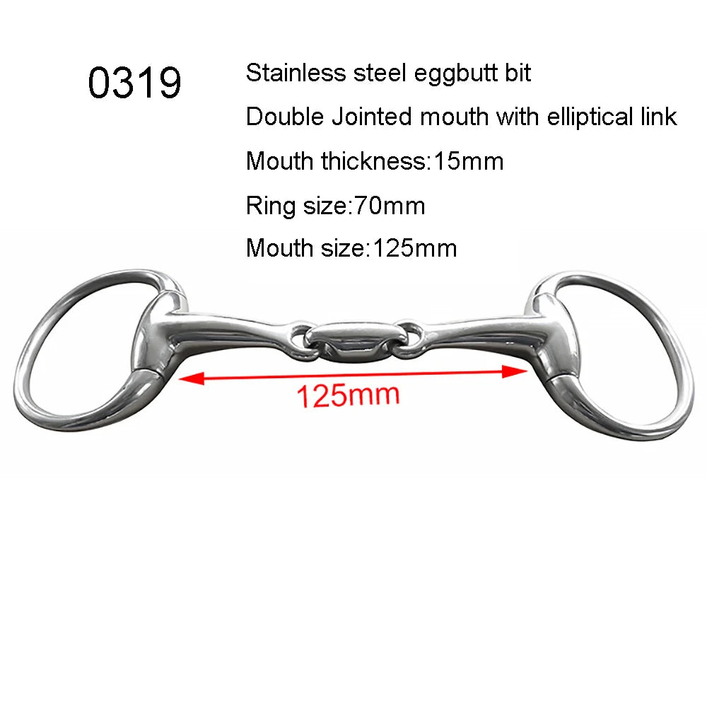 Horse Snaffle Bit Stainless Steel Eggbutt Bit Horse Chew Jointed Mouth Bit Horse Training Equipment Equestrian Products