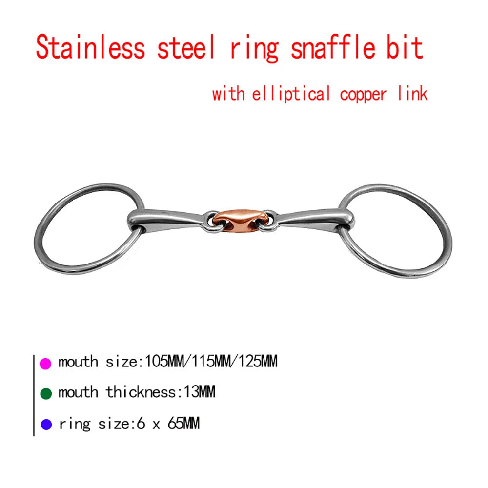 Equestrian Horse Mouth Bit Snaffle Gag Bite Horse Training Riding Harness Supplies