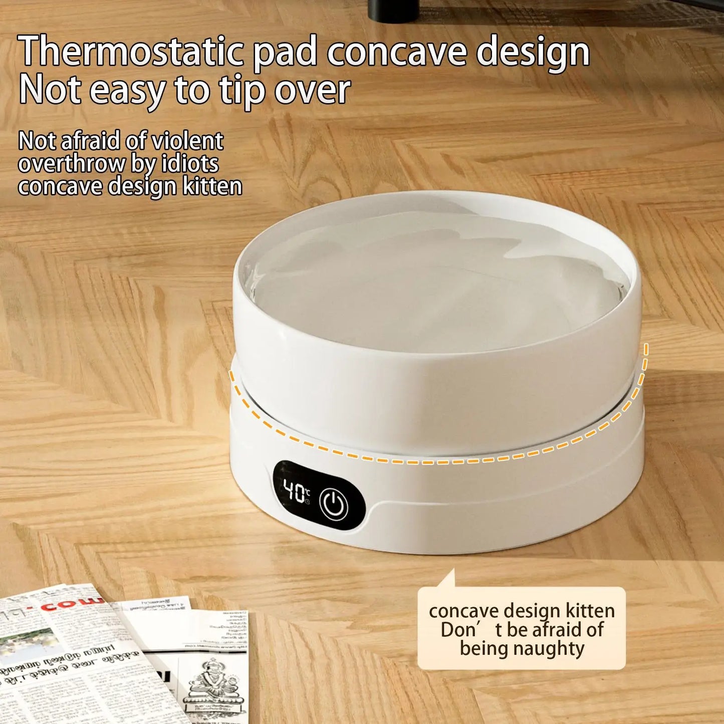 Heated Cat Dish 4 Temperature Settings Winter Pet Drinking Plate Thermal Heated Water Bowl for Chickens Ducks Birds Animals Dogs