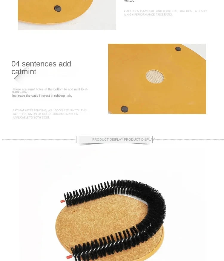 Cat Toy Arch Self Groomer Pamper Feline with A Massage Grooming Rubbing Brush with Scratching Pad Toy for Cats Interactive Toys
