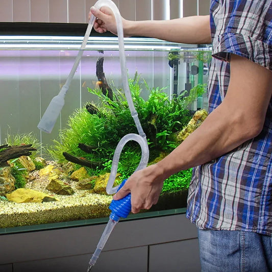 Aquarium Siphon Fish Tank Syphon Vacuum Cleaner Pump Semi-automatic Water Change Changer Gravel Water Filter Aquarium Tools 1.4mm