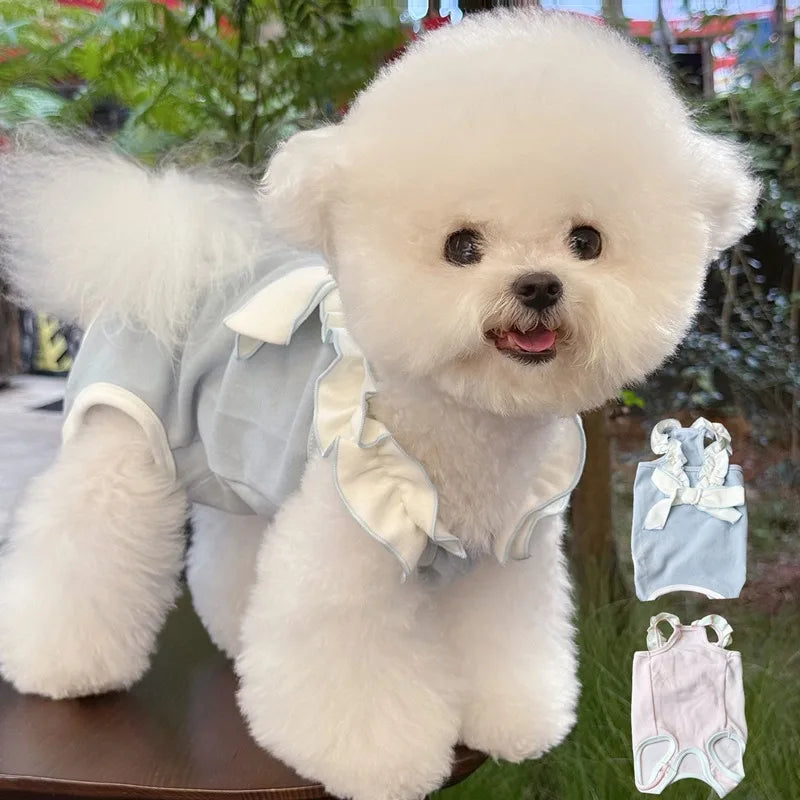 Teddy Four-Legged Neuter Suit Pet Autumn Vest Puppy Belly Protection Sleepwear Solid Color Dog Clothes