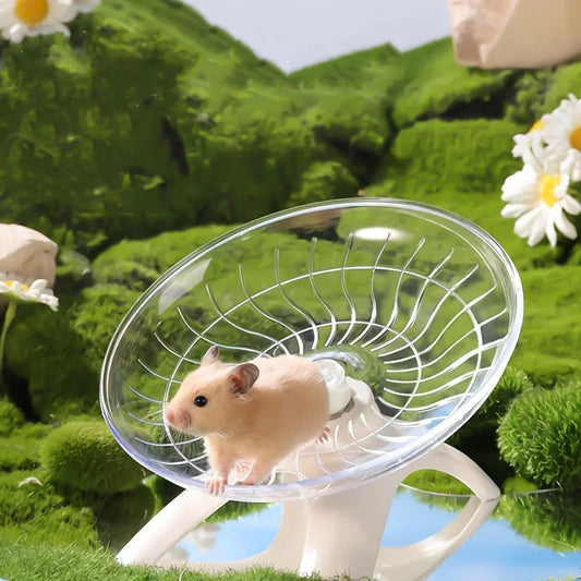 Silent Hamster Running Wheel Quiet Exercise Saucer for Small Pets Durable Non-Slip Rotating Disc for Hamsters Mice Hedgehogs, Gerbils, , Guinea Pigs, Rats , Parrots