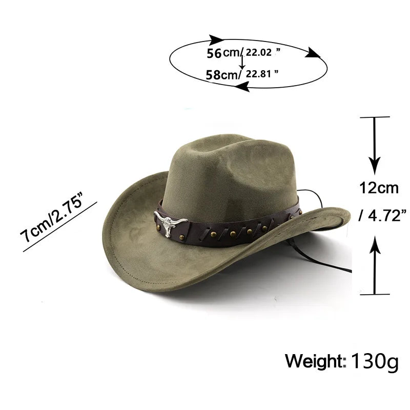 New Western Cowboy Hats Vintage Roll Brim Gentleman Cowgirl Jazz Hat Holidays Party Cosplay Hat