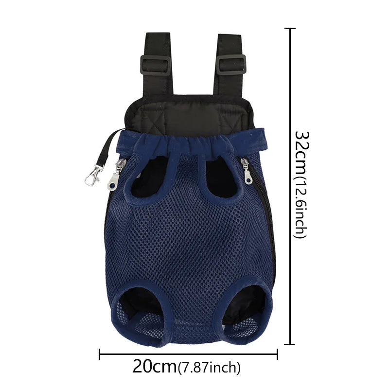 Adjustable Dog Front Carrier Legs Out Breathable Portable Travel Pet Dog Carrier Backpack Mesh Carrier for Dog Cats Outdoor