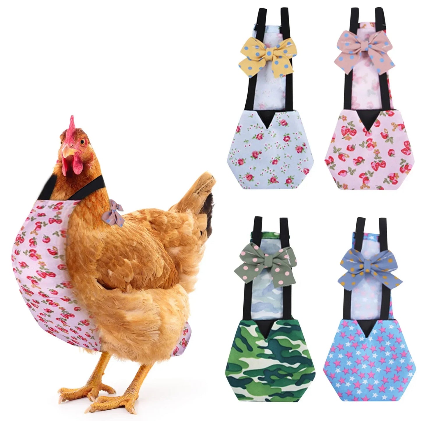 Pet Diapers Chicken Print Pattern Bow Clothes Pet Supplies Diapers Pet Accessories Bedding & Litter Accessories  Mascots