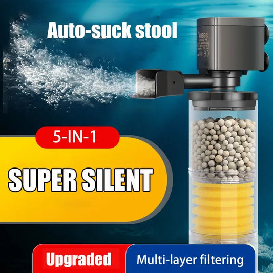 220V 50Hz Silent Filter for Aquarium Turtle Fish Tank Submersible Water Pump Bio Sponge Skimmer Wave Maker Filters Accessories