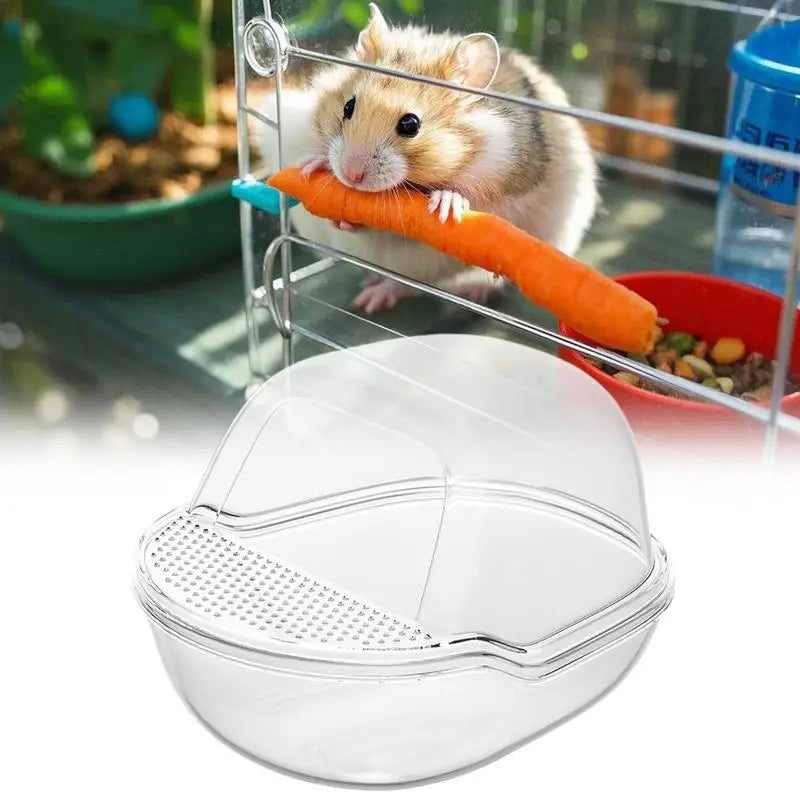 Hamster Sand Box Transparent Shower Room For Gerbil Large Transparent Hamster Toilet With Scoop Set Small Animals Cage