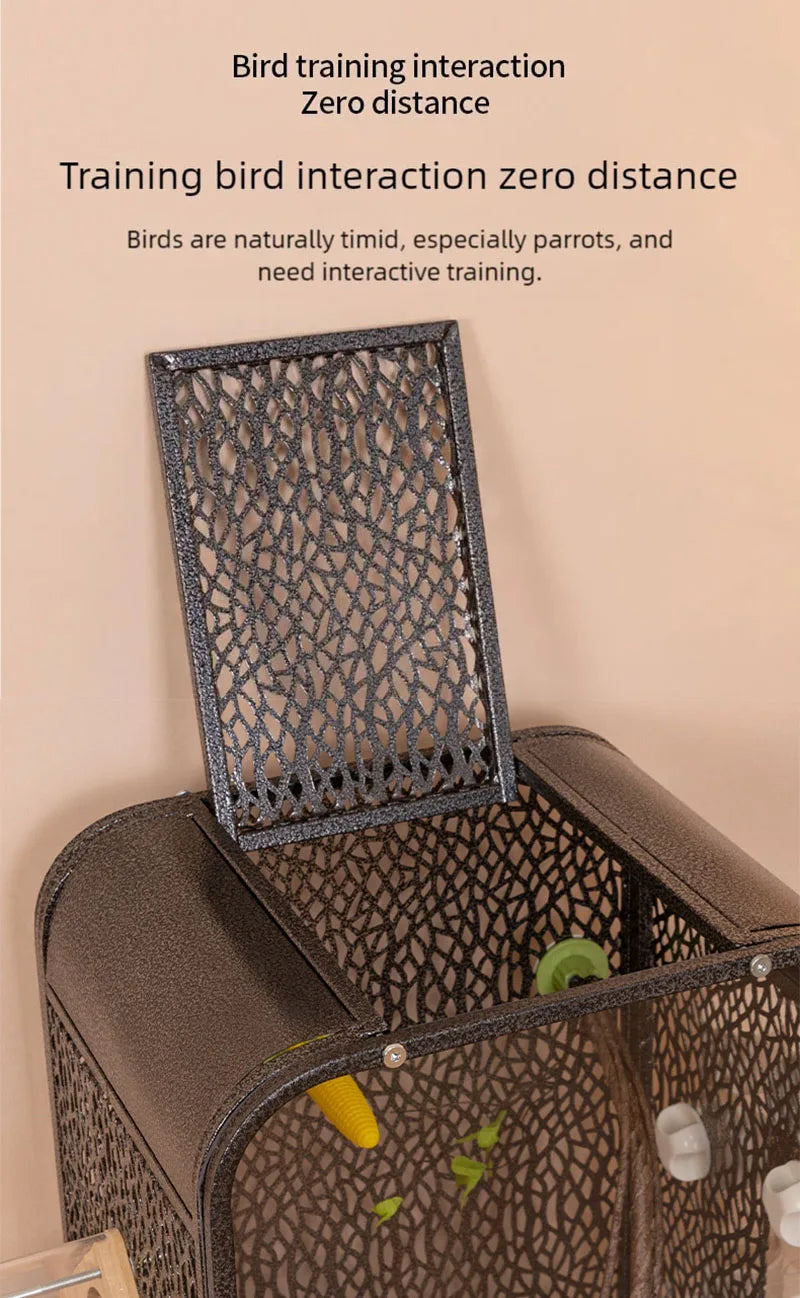 New bird cage parrot bird cage panoramic acrylic cage splash proof viewing flying cloud villa home birdcage display cage