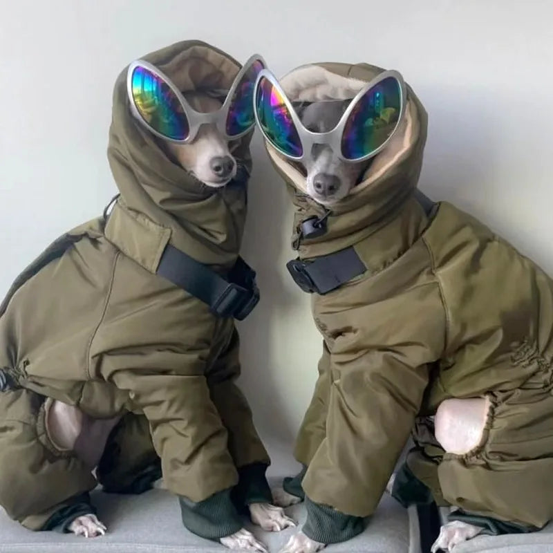 Autumn Winter Thicken Pet Dogs Clothing Handsome Medium Large Dogs Jackets Coats Outdoor Labrador Retriever Soft Warm Clothes