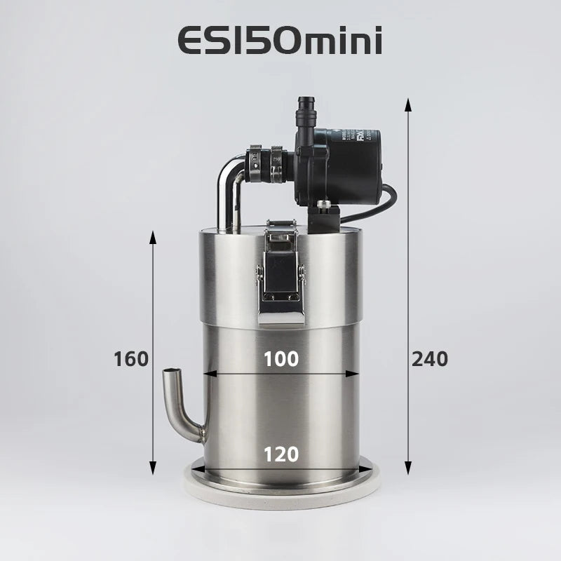304 Stainless Steel Filter Barrel with Water Pump for Plant Aquarium Fish Tank