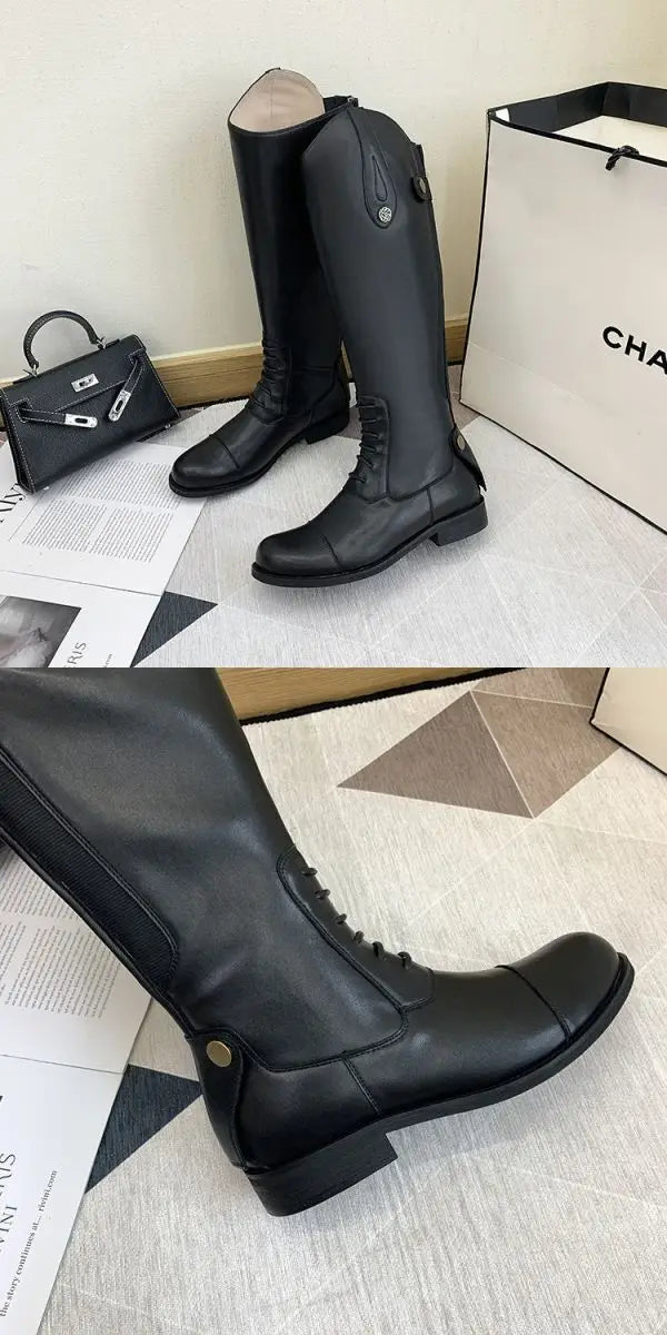 Non-Slip Equestrian Boots Leather Equestrian Supplies Long Boots Riding Equipment Ultra Footwear Resistant Horse Rider Shoes