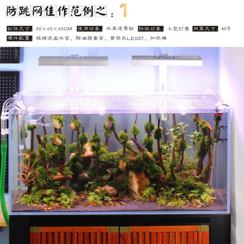 Aquarium Accessories Fish Tank Net Holder Acrylic Transparent PP Anti-Jump Net Clamp Fixed Clip Aquarium Cover Holder Clips