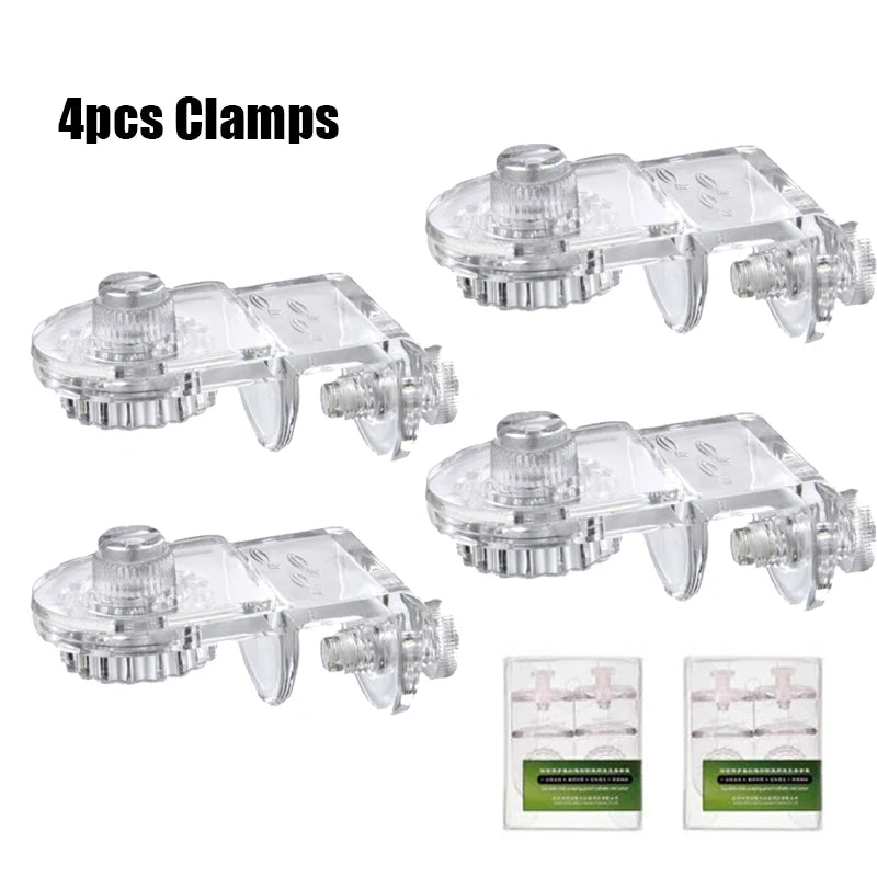 Aquarium Accessories Fish Tank Net Holder Acrylic Transparent PP Anti-Jump Net Clamp Fixed Clip Aquarium Cover Holder Clips