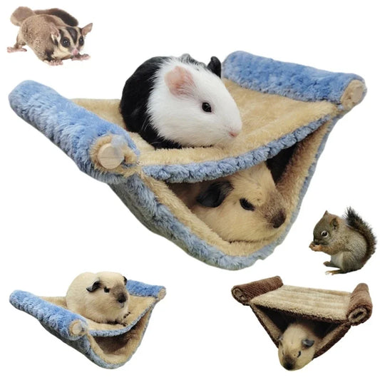 Guinea Pigs Warm Plush Hammock Nest Hamster Hanging Cotton Cave Hideaway Sugar Glider Sleeping Bed Small Animal Cage Accessories