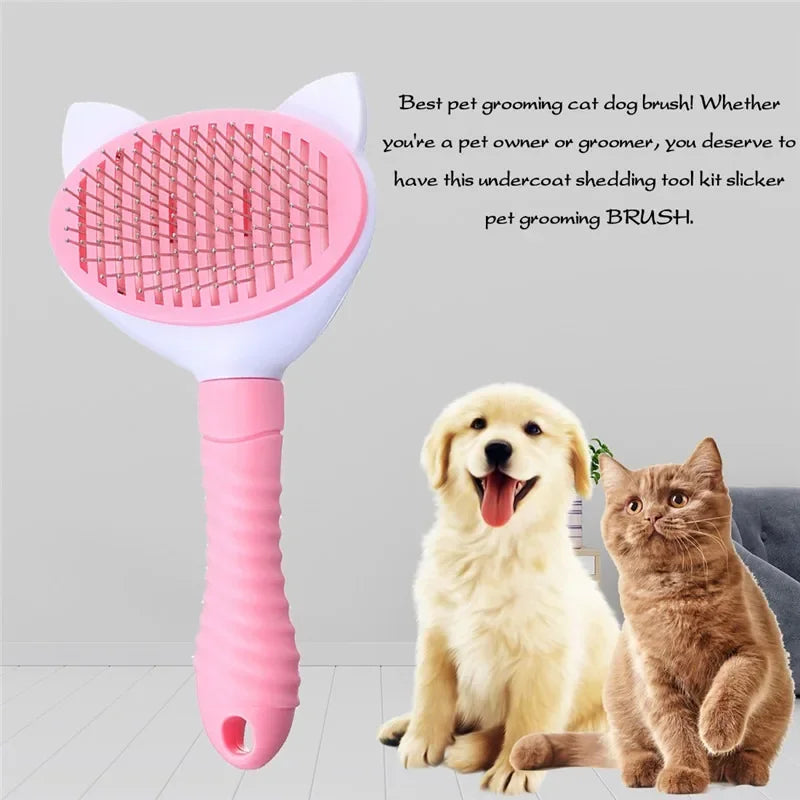 Pet Comb Cat Cleaning Supplies High Quality Self cleaning Brush Professional Grooming brush for Dogs, Cats pets Bath