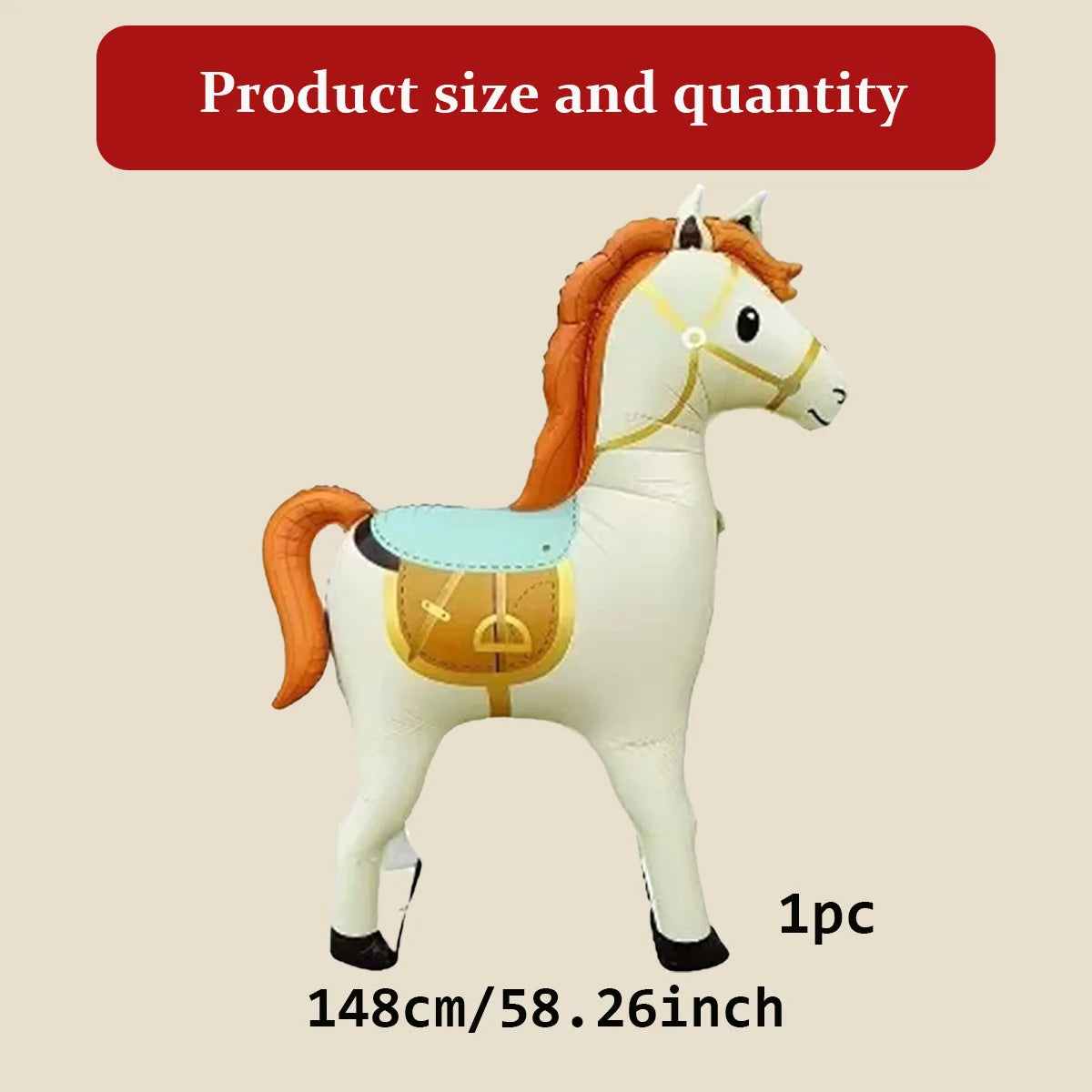 1pc Large Horse shaped Balloon Horse shaped Aluminum Film Balloon Farm Animal Theme Birthday Party Decoration Photo Props