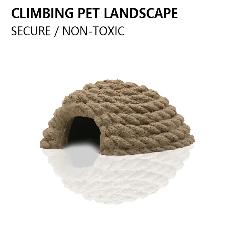 Resin Reptile Hide Cave Terrarium Decoration Lizards Snake Turtle Shelter Hide Rest Cave Reptiles Box Aquarium Landscape Decor