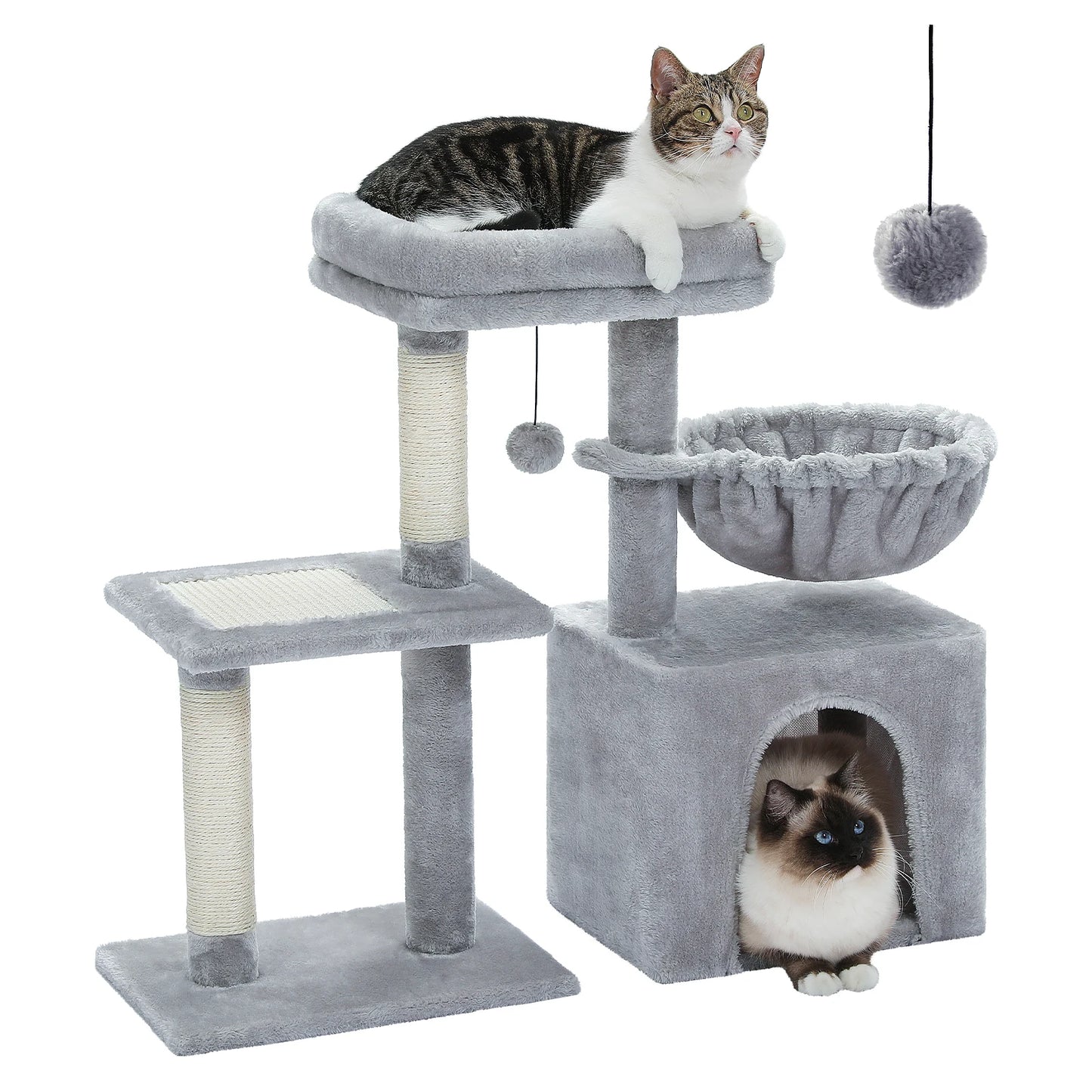 Cat tree Cat Tower for Indoor Cats Cat Activity Tree with Cat Scratching Posts Big Hammock and Removable Top Perch