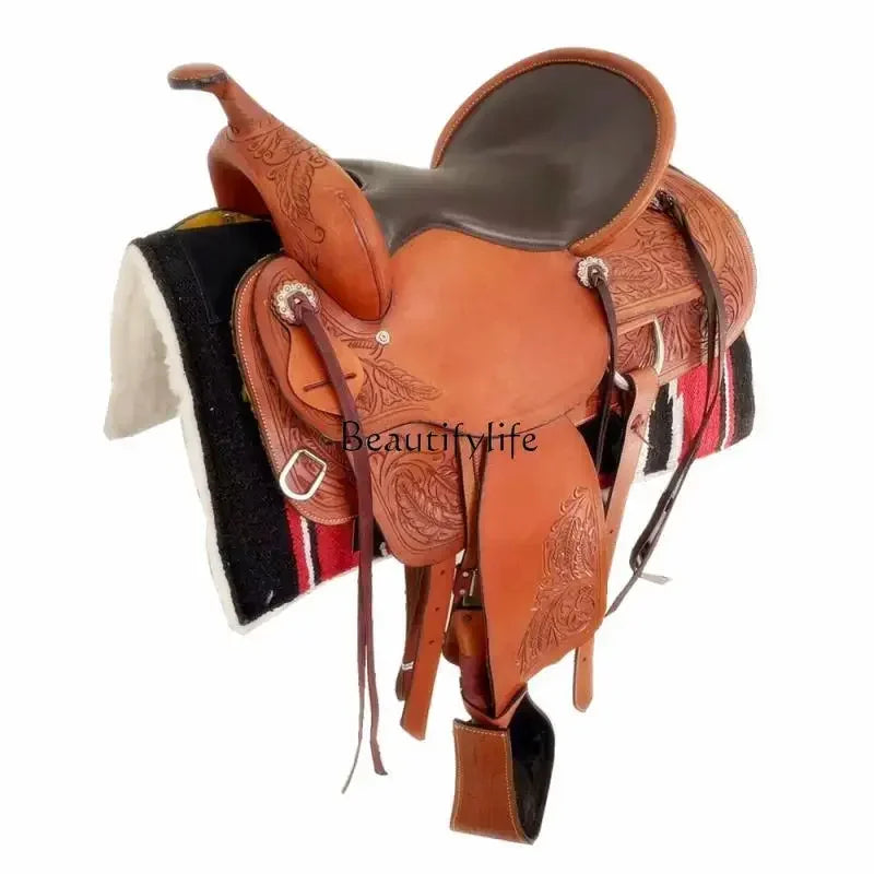 Western Saddle Essence Riding Supplies Pure Cowhide Knight Full Set of Equipment