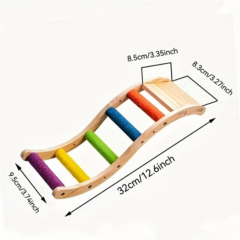Parrot Ladder Toy Gnawing, Grinding Claws, Grinding Mouth Frosted Ladder Cloud Ladder Station Stick Climbing Platform