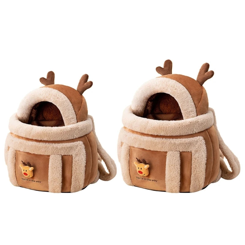 X90F Pet Carriers Backpacks Warm Travel Bag for Dog Cats Portable Small Animal Cage Outdoor Bag Cats Winter Travel Bag