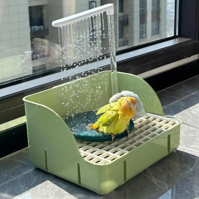 Bird electric bathing basin rain basin automatic circulating water for budgerigars peony cockatiels and sun conures
