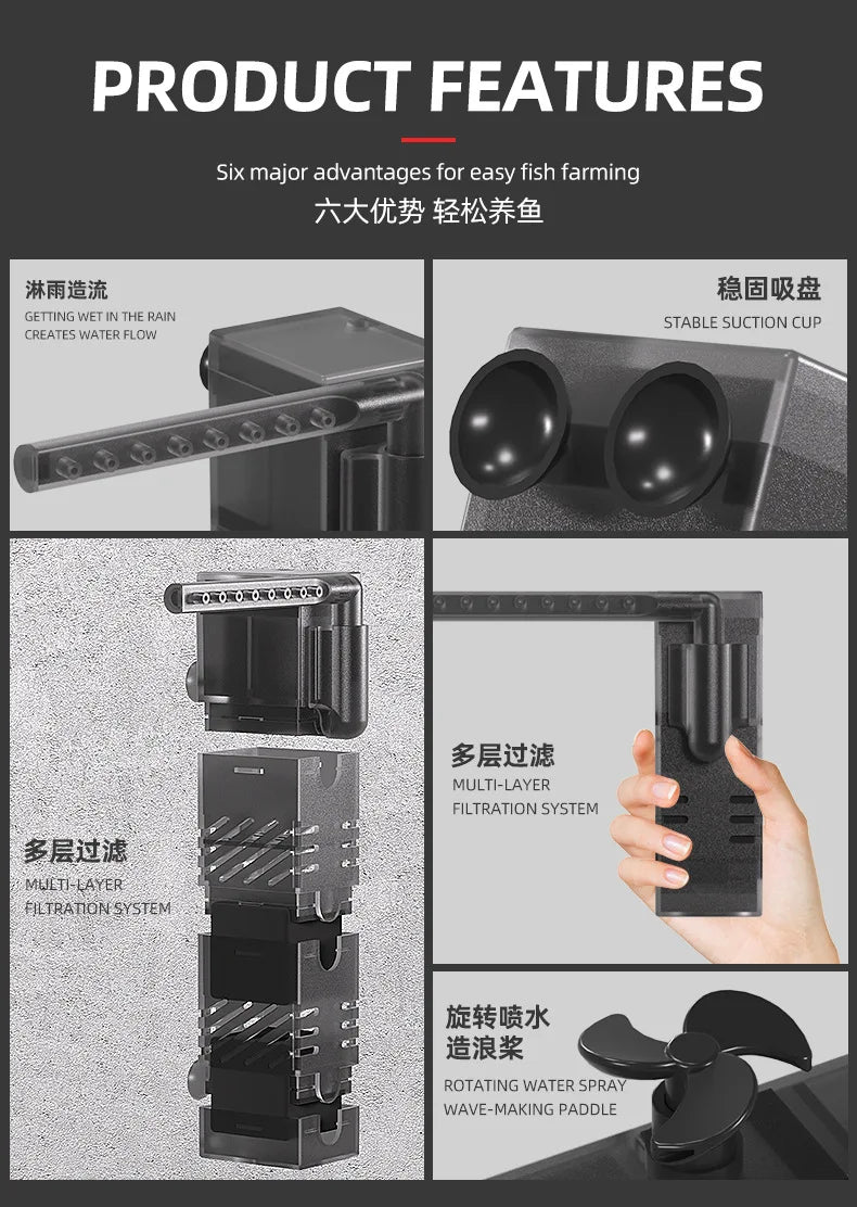 USB fish tank low water filter Aquarium Turtle tank Filter circulation Filtration oxygenation Small fountain