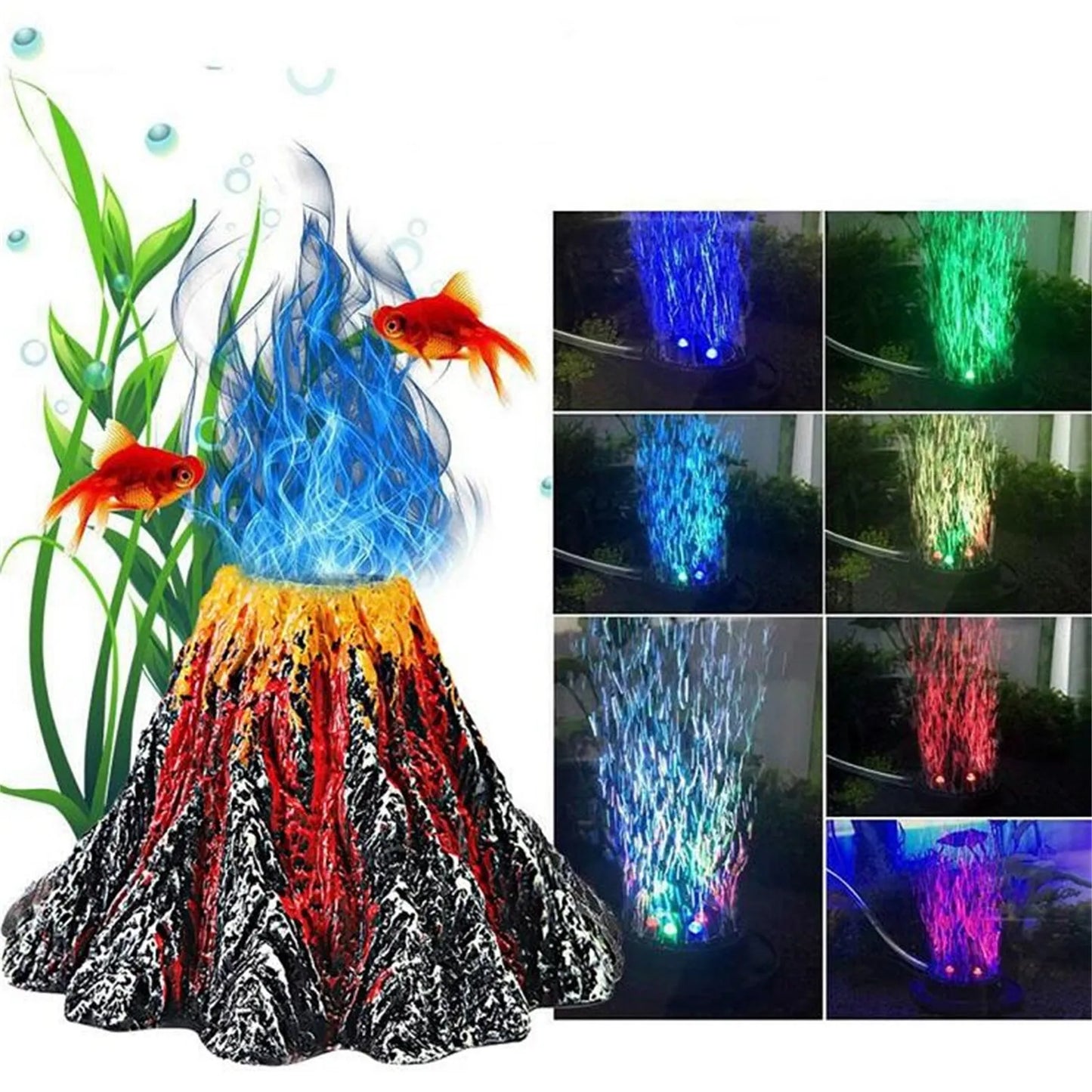 Exquisite Aquarium Water Tank Volcano Eruption Decorative Volcano Model Fish Tank Landscaping Simulation Decor Accessories