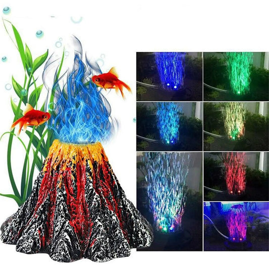 Exquisite Aquarium Water Tank Volcano Eruption Decorative Volcano Model Fish Tank Landscaping Simulation Decor Accessories