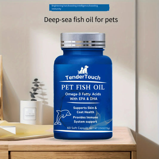 60 Capsules Amazing Omega 3 Fish Oil for Dogs and Cats - Omega 3 Shedding and Skin Health For Dry Skin
