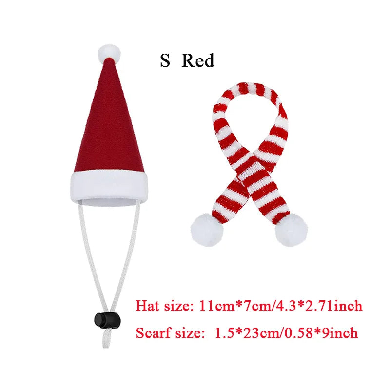 Hamster Guinea Pig Christmas Costume Mini Small Pet Items Hat Scarf Christmas Headwear Pet Outfits for Chinchilla Rabbit Accessories