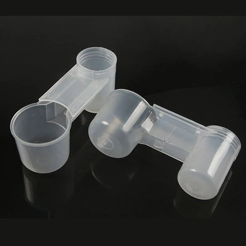 Plastic Pet Bird Drinker Feeder Water Bottle Cup Chicken Pigeon Parrot Hamster Cat Double Nozzle Water Guide For Family Garden