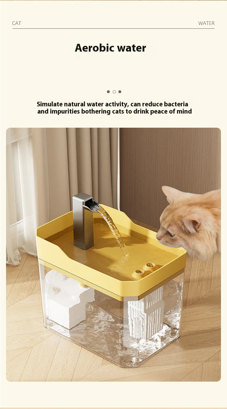 Cat Water Fountain Auto Filter Transparent  Drinker USB Anti-Dry Burning Recirculate Filtering Water Dispenser with Pump