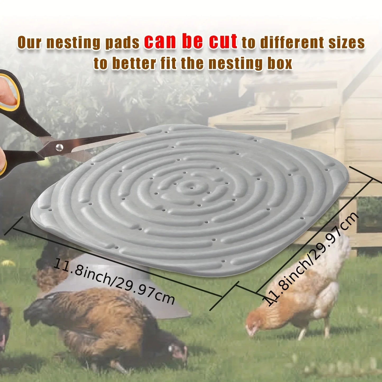 Soft & Durable 2pcs Washable Chicken Nesting Pads - Reusable Coop Liners for Portable Chicken Boxes