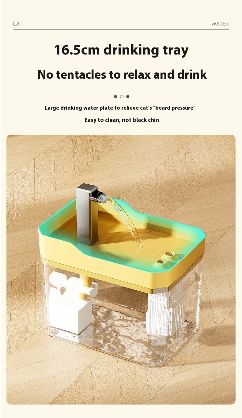 Cat Water Fountain Auto Filter Transparent  Drinker USB Anti-Dry Burning Recirculate Filtering Water Dispenser with Pump
