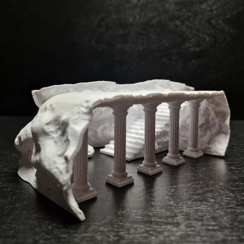 Simulated Roman Column Palace Fish Tank Cave - Aquarium Small Fish & Shrimp Hiding House Decor
