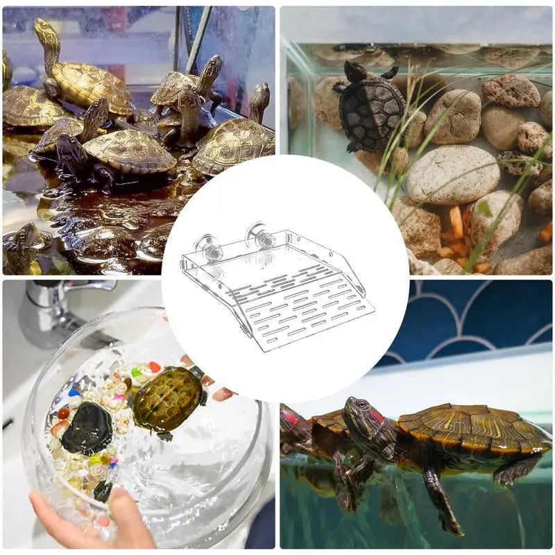 Turtle Basking Ramp Acrylic Multipurpose Basking Dock Aquarium Reptile Resting Terrace Turtle Tank Accessories For Lizards Frogs