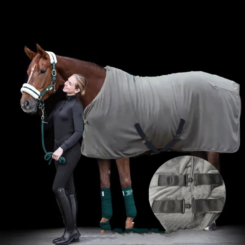 Warm Horse Rugs Horse Fleece Cooler Blanket Soft Insect Repellent Horse Blankets Flannel Protective Horse Clothing