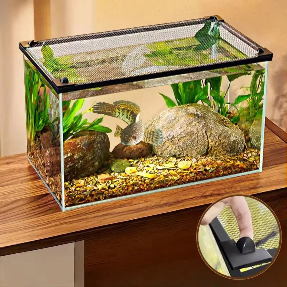 Sturdy Magnetic Fish Tank Lid Cover DIY Easy Installation Fish Tank Mesh Lid Cover Turtle Tank Net Fish Tank